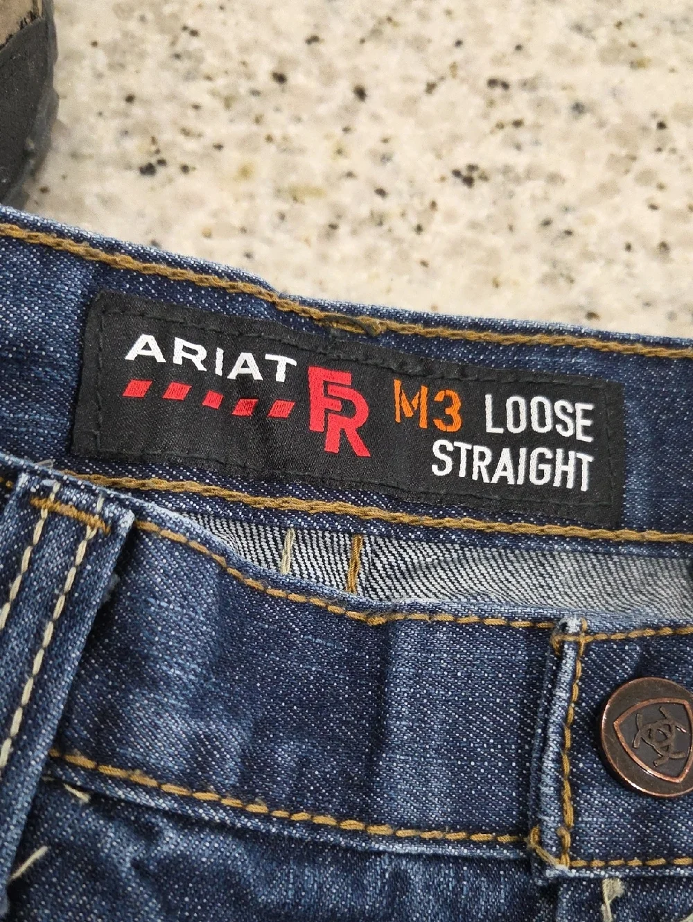 Ariat FR M3 Loose Straight Mens Work Jeans, Size 38/34